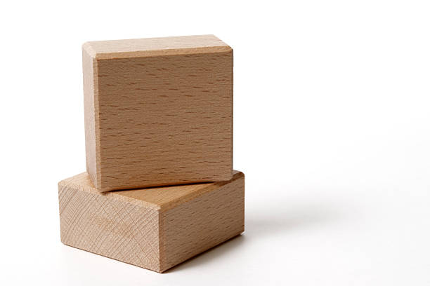 istock Isolated shot of two wood blocks on white background 183066906