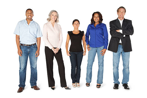 istock Diverse Group of People Standing, Full Body on White 183066963