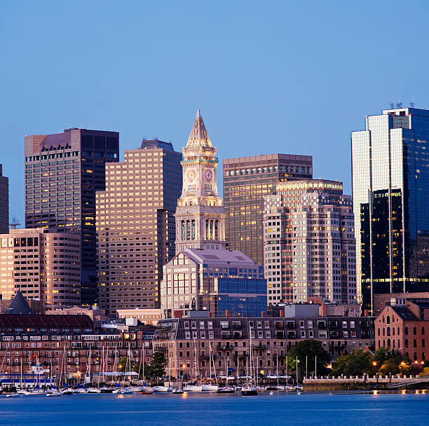 istock Boston Customs House City Skyline USA 183067186