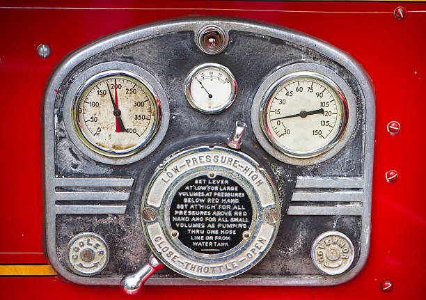 istock Gauges On A Vintage Fire Truck 183067216
