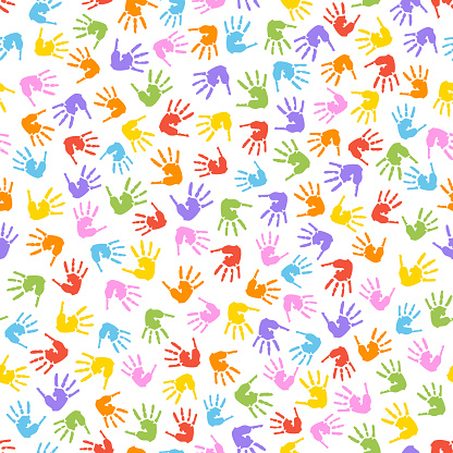 Seamless hands background - tiles top to bottom and left to right. Carefully layered and grouped for easy editing.