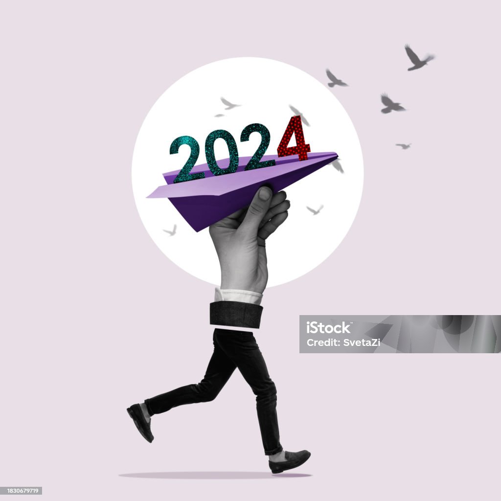 Poster for 2024. Poster for 2024. Start new business. Creativity and innovation. Creativity Stock Photo