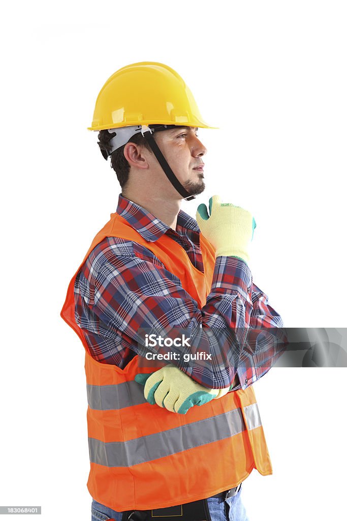 Construction Travailleur penser - Photo de Adulte libre de droits