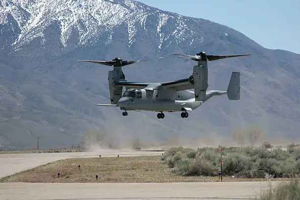 Osprey Helicopter during high altitude operations.  Click image for Military Non Combat Airplanes Lightbox.
