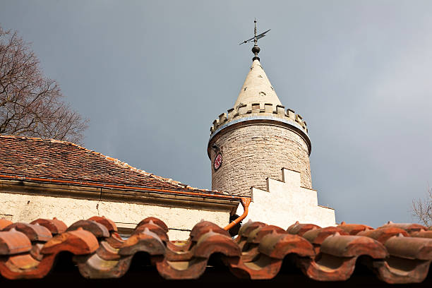 Transylvania, Romania - october 02 2018: Bran castle in Transylvania, Brasov region of Romania. Popular like a Dracula castle, but Vlad Cepes probably never been entered in this castle.