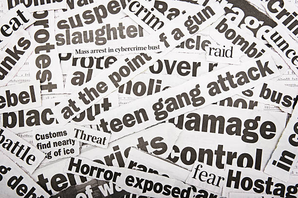 30+ Newspaper Headline Newspaper Collage Violence Stock Photos