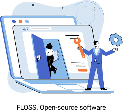 FLOSS. Open source software. Free product anyone can freely redistribute, modify and completely remake, can be improved, modernized thanks to inventions of users. Tiny programming language persons