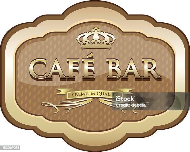 Rótulo Vintage Café Bar - Arte vetorial de stock e mais imagens de Antigo - Antigo, Bar - Local de entretenimento, Bebida
