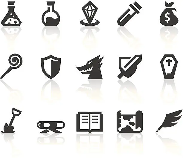 Vector illustration of Role Playing Games V Icons | Simple Black Series