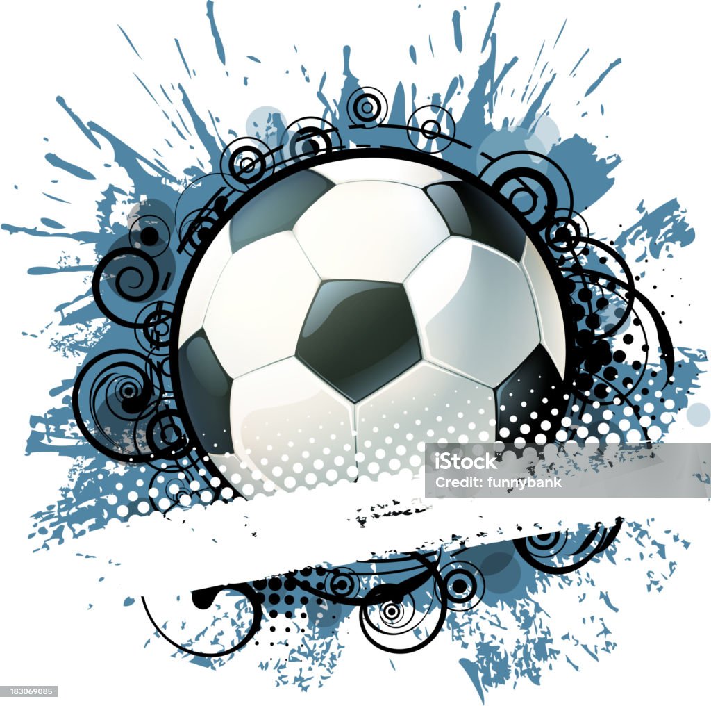 Ozdobny nożnej baner - Grafika wektorowa royalty-free (Niebieski)