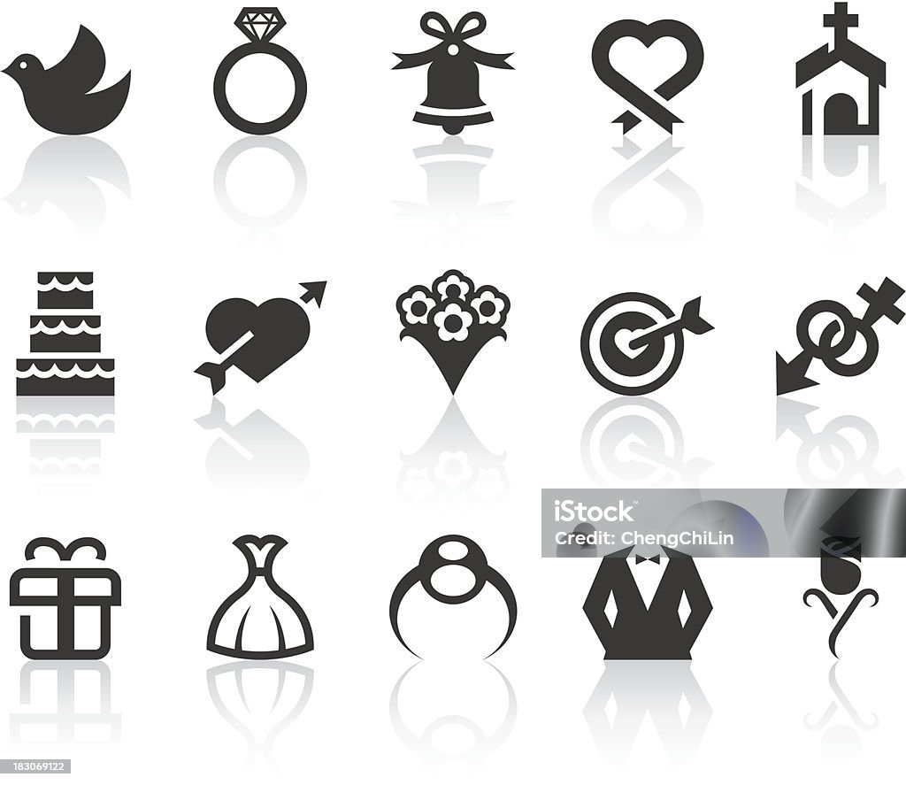 Wedding Icons | Simple Black Series Wedding features related vector icons for your design and application. Icon Symbol stock vector