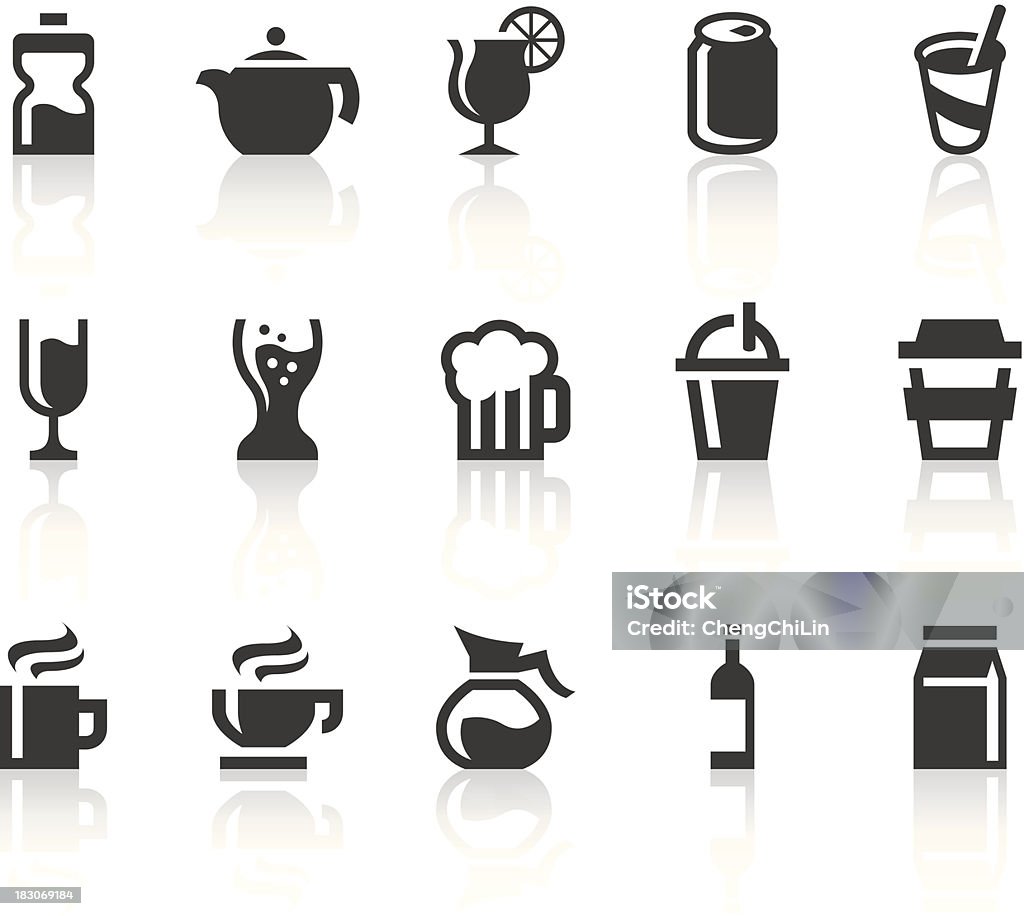 Trinken Icons/einfache schwarz-Serie - Lizenzfrei Icon Vektorgrafik