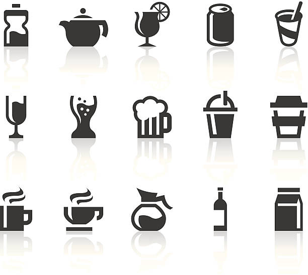 Drink Icons | Simple Black Series vector art illustration