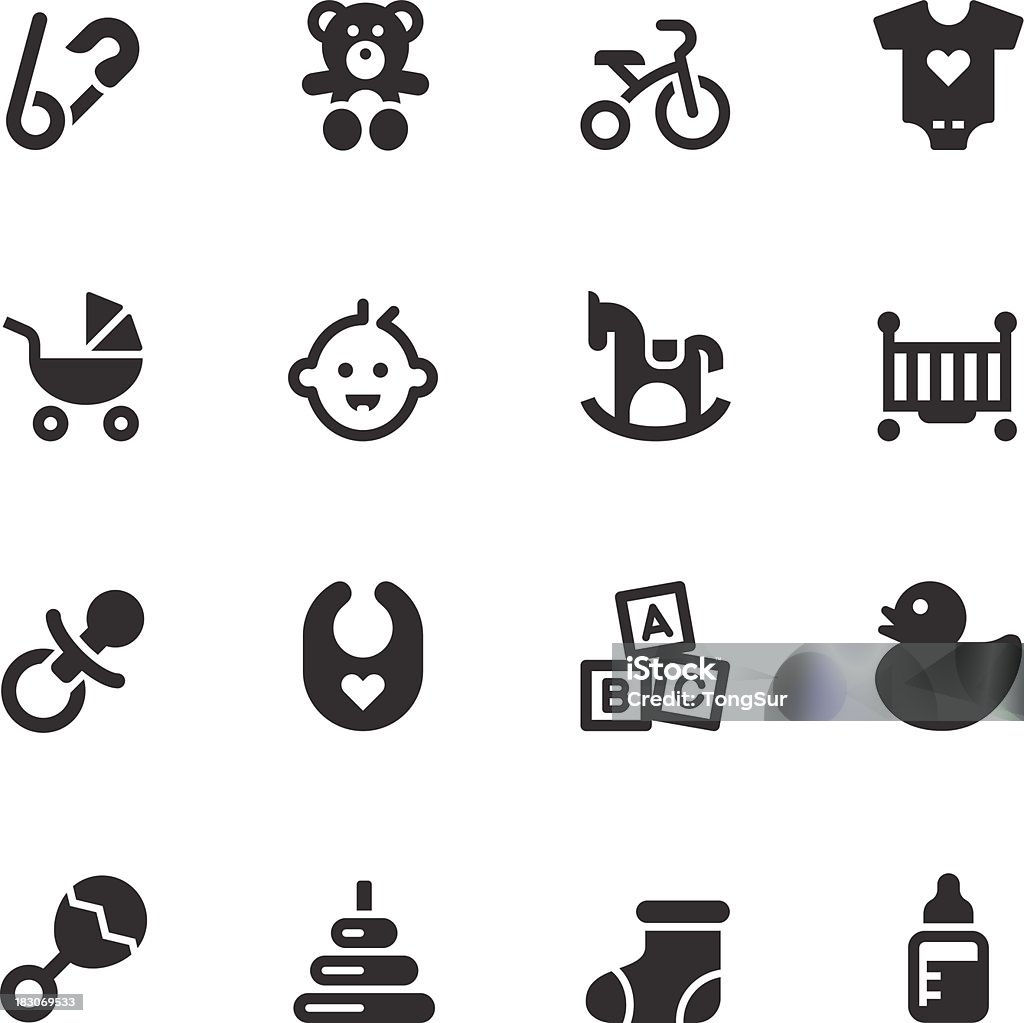Baby Icons - Black Series Vector file of Baby Icons - Black Series related vector icons for your design or application. Icon Symbol stock vector