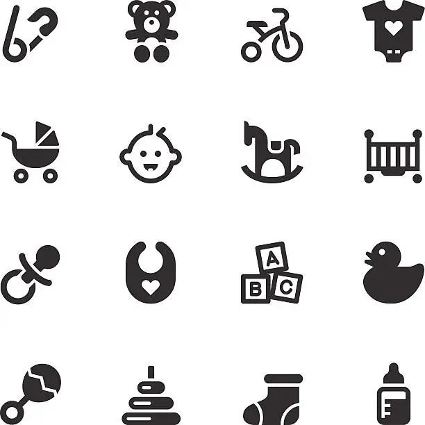 Vector illustration of Baby Icons - Black Series