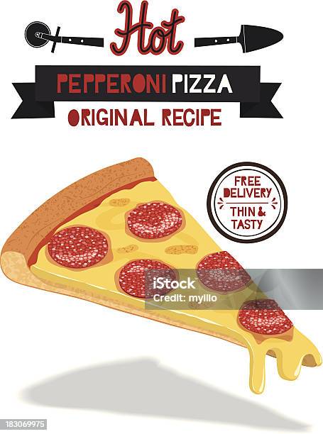 Pizza Pepperoni Vecteurs libres de droits et plus d'images vectorielles de Message écrit et lettre de l'alphabet - Message écrit et lettre de l'alphabet, Pepperoni, Aliment