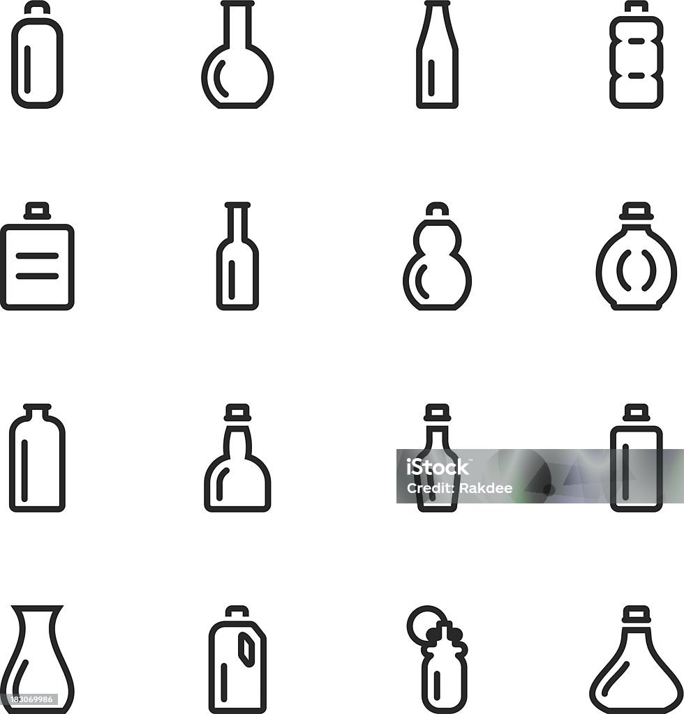 Flasche Silhouette Icons - Lizenzfrei Kontur Vektorgrafik