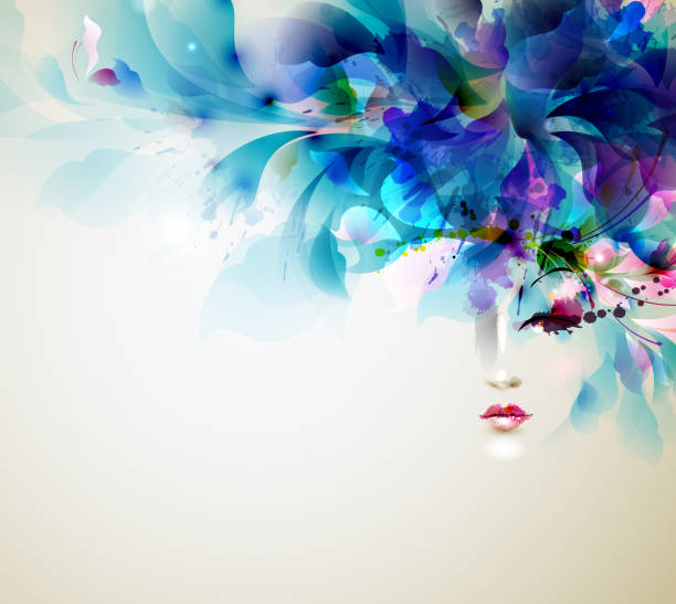 Beautiful abstract women Beautiful abstract women with abstract design elements beauty in nature illustrations stock illustrations