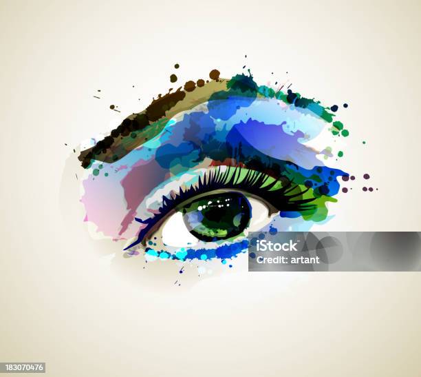 Female Eye Stock Illustration - Download Image Now - Eye, Watercolor Painting, Abstract