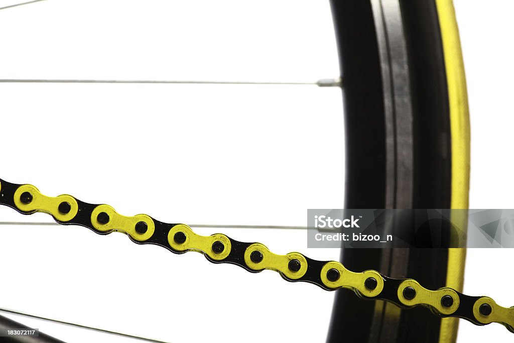 Желтый Велосипедная цепь - Стоковые фото Без людей роялти-фри