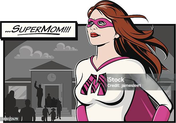 Supermom Stock Illustration - Download Image Now - Superhero, Supermom, Mother