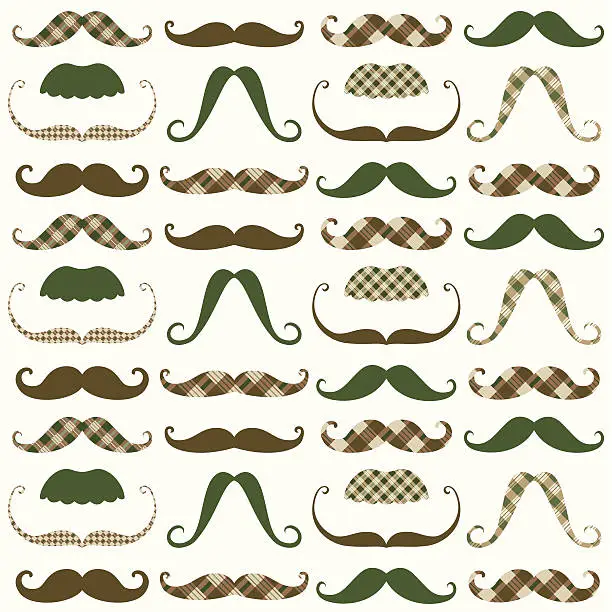 Vector illustration of Moustache Retro Pattern