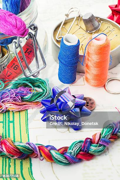 Art Of Weaving And Embroidering Stock Photo - Download Image Now - Braided Hair, Button - Sewing Item, Christmas