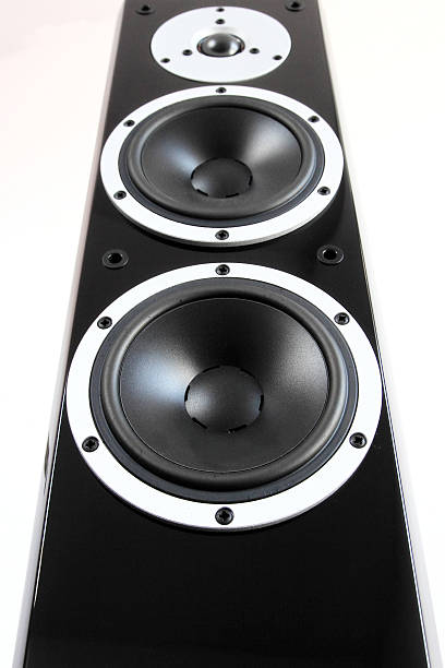 Black glossy music speakers