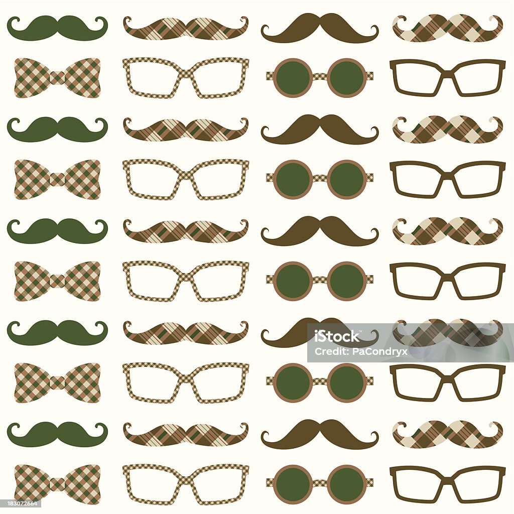 Wąsy także hipsterskie, wzór - Grafika wektorowa royalty-free (Movember)