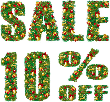 Christmas Sale 10% discount. EPS10.