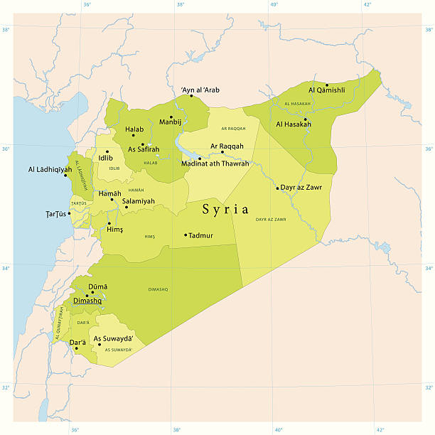 Syria Vector Map +++ euphrates syria stock illustrations