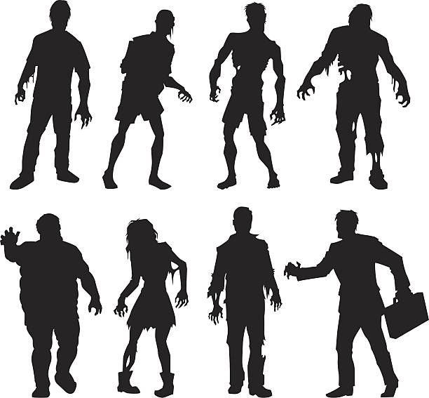zombie modelli - illustrazione arte vettoriale
