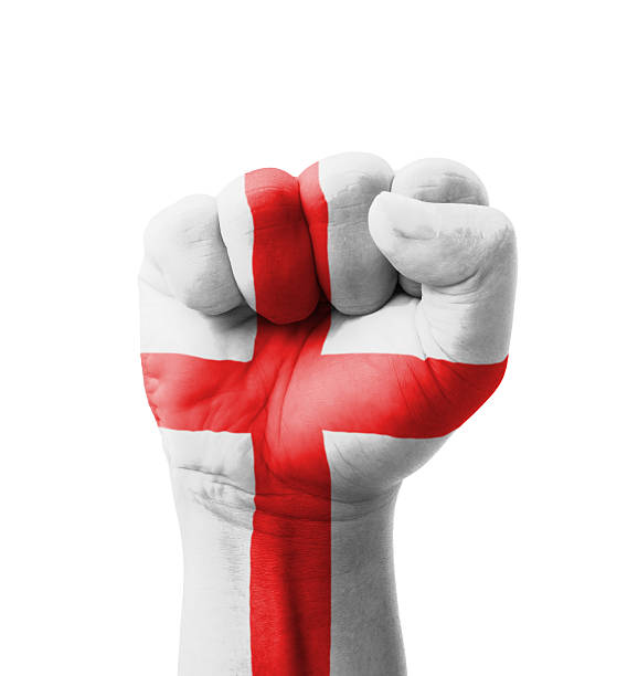 Fist of England flag painted, multi purpose concept stock photo