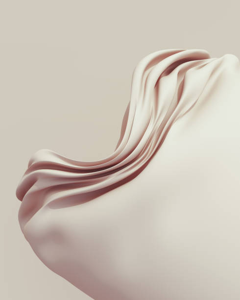 istock Neutral backgrounds abstract soft tones beige brown background curve fold crushed cylinder shapes crumpled 1830765606