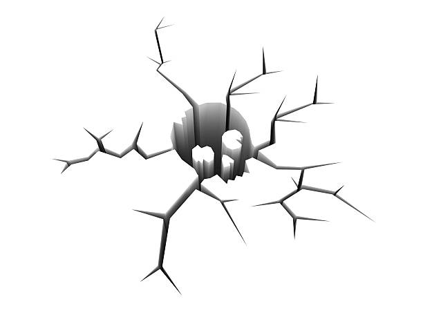 istock Cracked ground in the form of skull 183076928