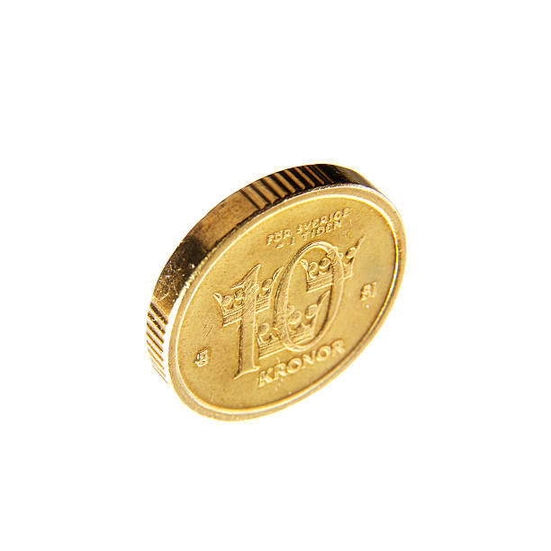 pièce de monnaie suédoise 10 victoires - number 10 gold business paper currency photos et images de collection