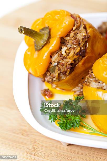 Stuffed Pimentos - Fotografias de stock e mais imagens de Alimentação Saudável - Alimentação Saudável, Almoço, Amarelo