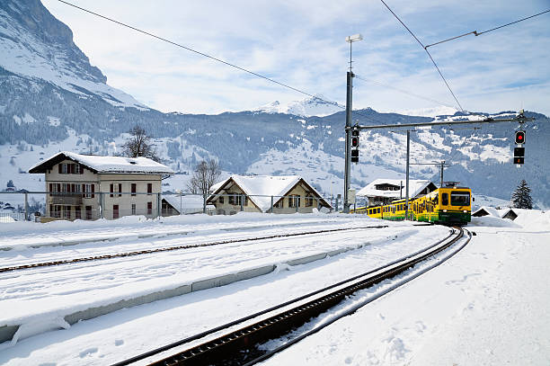 istock Train is coming in winter, Grindelwald, Switzerland 183077632