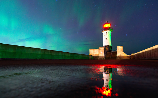 Northern Lights over Canal Park Lighthouse