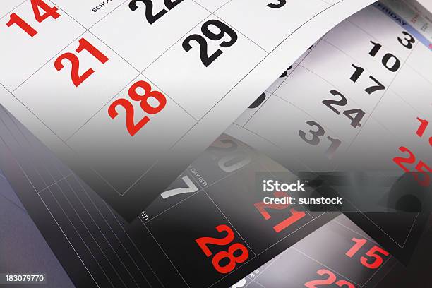 Calendar Pages Stock Photo - Download Image Now - Calendar, Calendar Date, Close-up