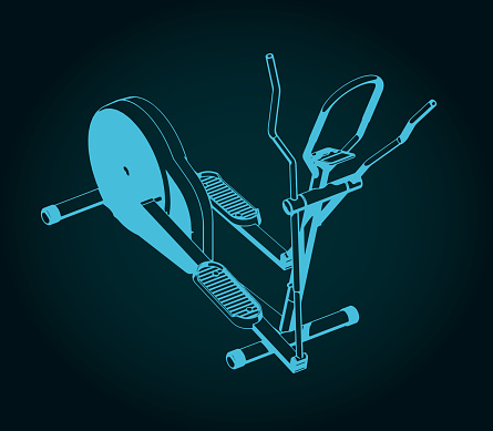 Stylized vector illustration of elliptical machine