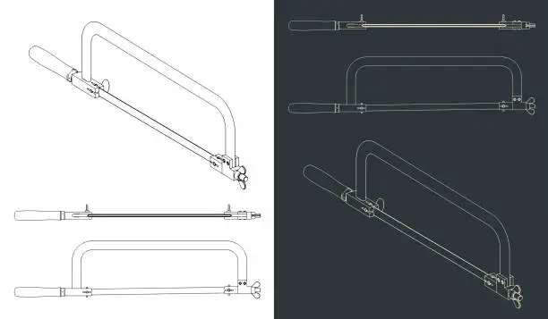 Vector illustration of Hacksaw blueprints