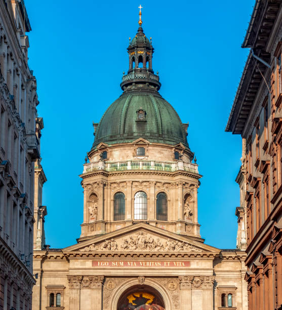 istock St. Stephen's basilica in center of Budapest, Hungary (translation I am the way, truth and life) 1830800001