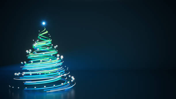 istock Abstract Christmas Tree Background - Blue, Green - Greeting Card With Copy Space, Celebration, Holiday 1830810277