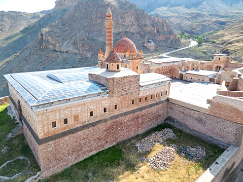 Aerial view of Ishak Pasha Palace, Ottoman, Persian, and Armenian architectural style