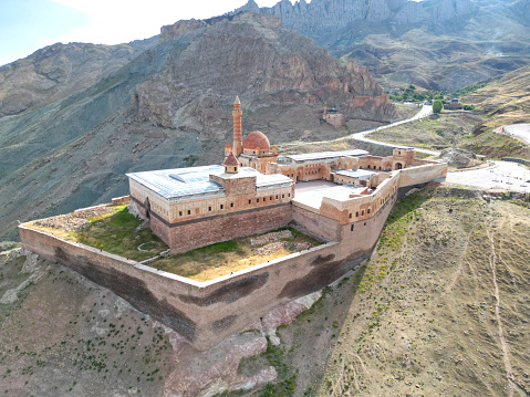 Aerial view of Ishak Pasha Palace, Ottoman, Persian, and Armenian architectural style