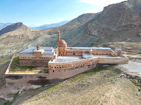 Aerial view of Ishak Pasha Palace, Ottoman, Persian, and Armenian architectural style