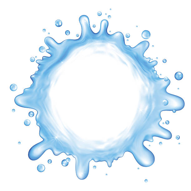ilustraciones, imágenes clip art, dibujos animados e iconos de stock de splash de gota de agua, vista superior - ripple concentric wave water