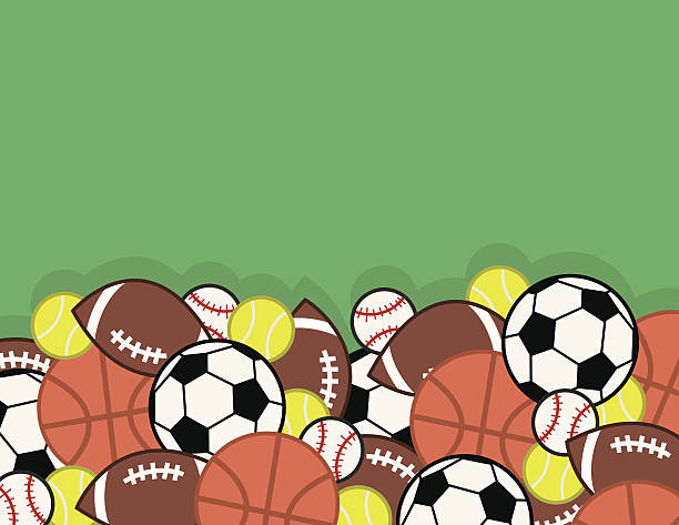 스포츠 공 더미 - football education tall sport stock illustrations