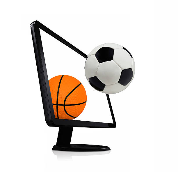 istock basketball with football computer on a white background 183086729